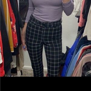 Plaid Pixie Cut Formal Slacks